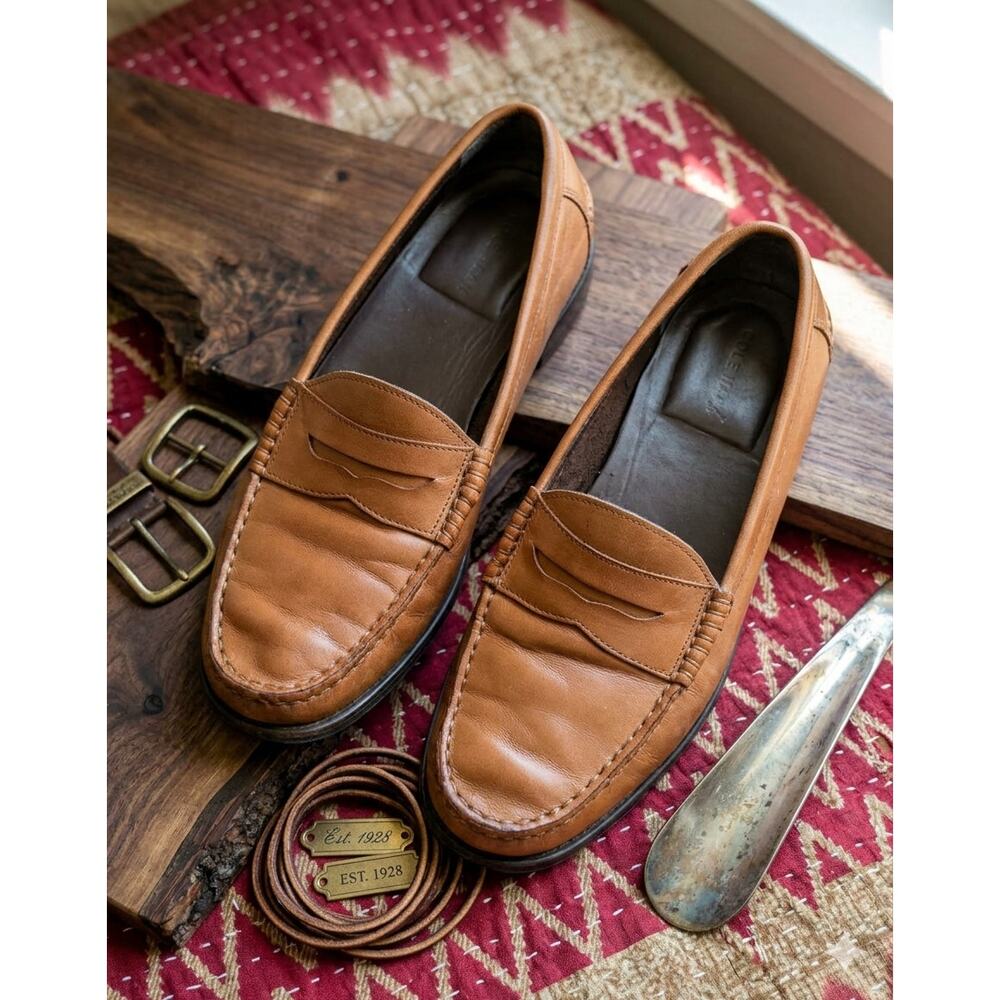 Cole Haan Mens 10M Brown Leather Penny Loafers Casual Dress Shoes C24507 Preppy